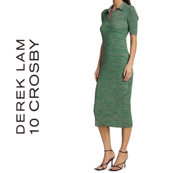 DEREK LAM 10 CROSBY Cianna Rib-Knit Space-Dyed Dress Size XL - Picture 3 of 12